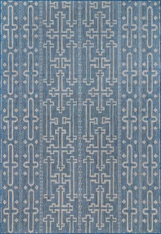 Blue Lainey Celtic Cross Indoor/Outdoor Rug swatch