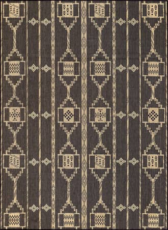 Charcoal Liana Striped Geometric Indoor/Outdoor Rug swatch