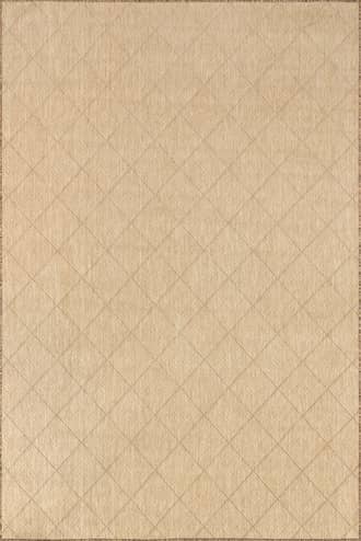 Natural 6' 7" Kirstin Diamond Indoor/Outdoor Rug swatch
