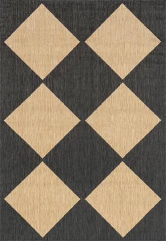 Dark Grey Meyari Indoor/Outdoor Checkered Rug swatch