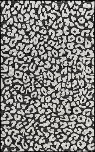 Black Jaelyn Leopard Spotted Indoor/Outdoor Rug swatch