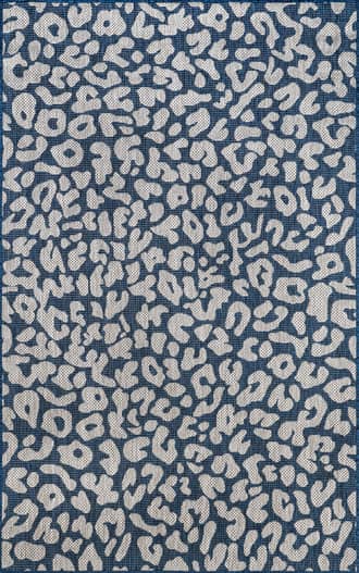 Blue Jaelyn Leopard Spotted Indoor/Outdoor Rug swatch
