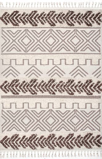 Brown 2' 6" x 8' Banded Shag Rug swatch