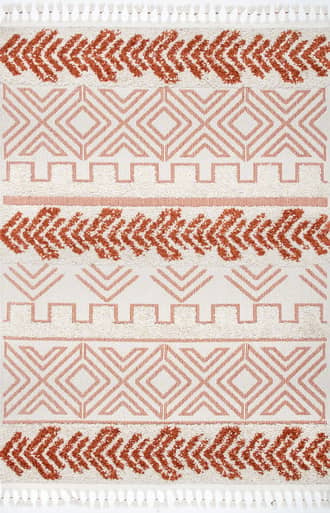 Rust 9' x 12' Banded Shag Rug swatch