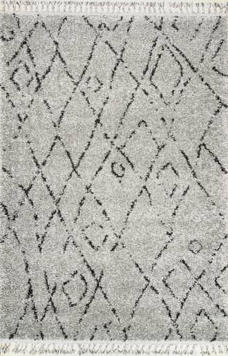 Gray Moroccan Diamond Tassel Rug swatch