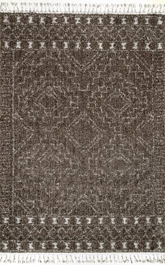 Brown 10' Moroccan Tasseled Rug swatch