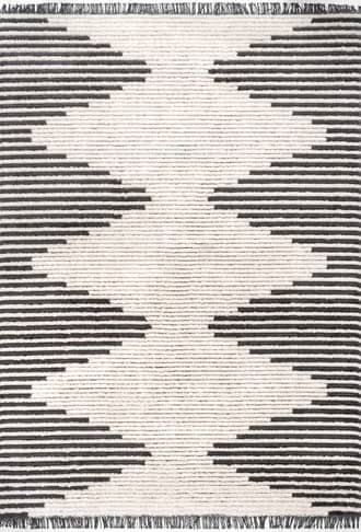 10' x 14' Diamond Pinstripes Tasseled Rug primary image