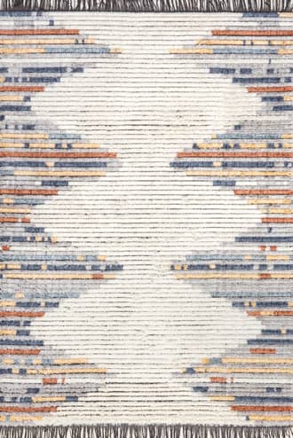 Multicolor Diamond Pinstripes Tasseled Rug swatch