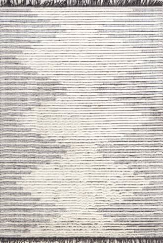 Light Grey 10' x 14' Diamond Pinstripes Tasseled Rug swatch