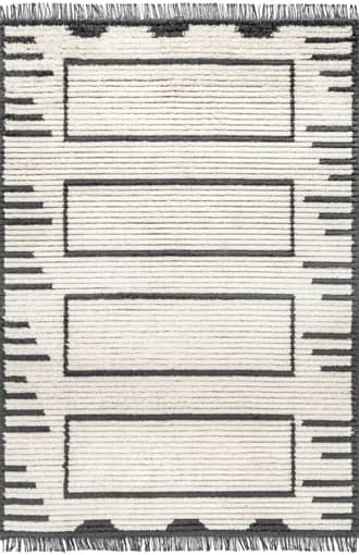 Bethanny Scrolling Panels Fringed Rug primary image