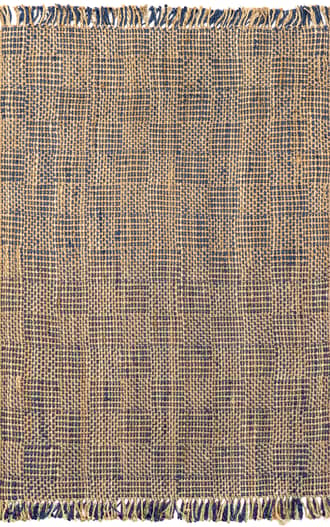 Navy Raynera Woven Jute Crosshatch Rug swatch