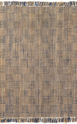 Navy Raynera Woven Jute Crosshatch Rug swatch