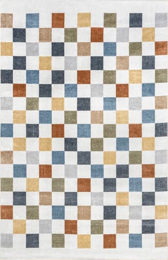 10' x 14' Carina Washable Colorful Checkered Rug primary image