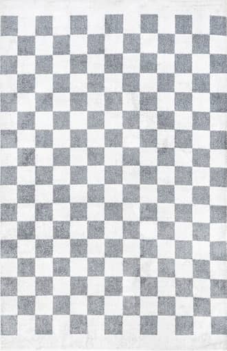Grey 10' x 14' Carina Washable Colorful Checkered Rug swatch