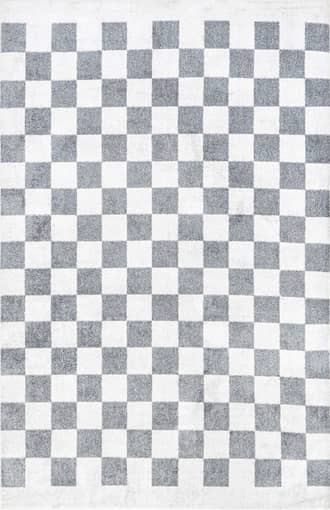 Blue 8' x 10' Carina Washable Colorful Checkered Rug swatch