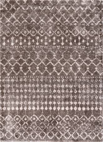 Brown 2' x 3' Moroccan Trellis Soft Shag Rug swatch