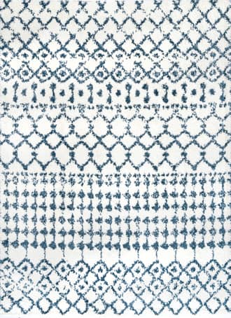 Blue Moroccan Trellis Soft Shag Rug swatch