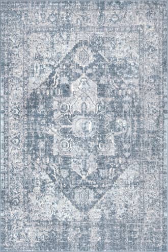 Blue 6' 7" x 9' Fading Herati Medallion Rug swatch