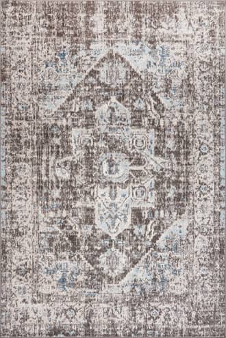Brown 4' x 6' Fading Herati Medallion Rug swatch