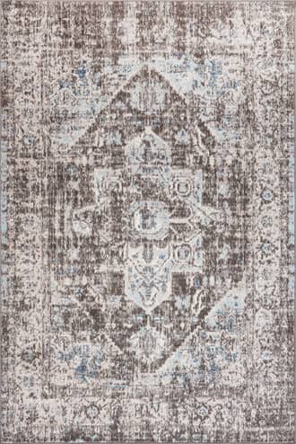 Brown 4' x 6' Fading Herati Medallion Rug swatch