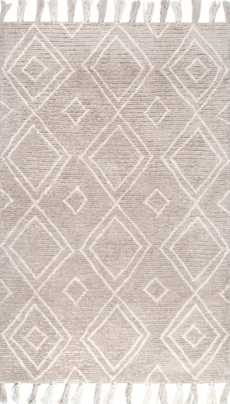 Tan Moroccan Diamond Tassel Rug swatch