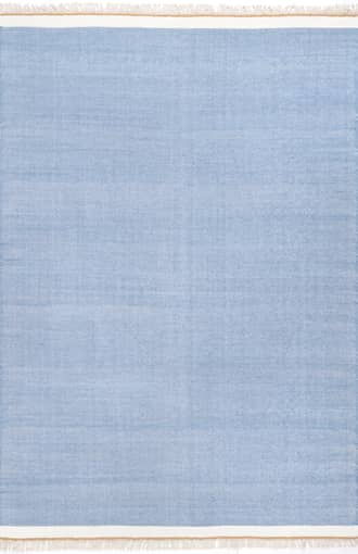 Blue 8' x 10' Jennifer Wool Tasseled Rug swatch