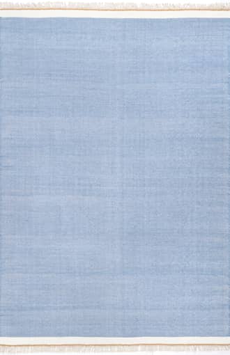 Blue Jennifer Wool Tasseled Rug swatch