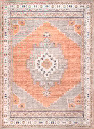 Rust 2' 6" x 8' Stellar Medallion Washable Rug swatch