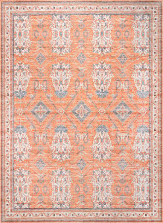 Rust 2' 6" x 8' Medallion Washable Rug swatch