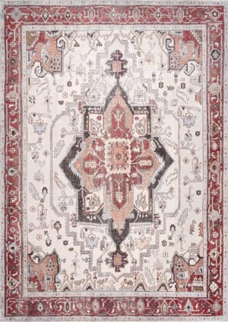 Rust 2' 6" x 8' Bloom Medallion Washable Rug swatch