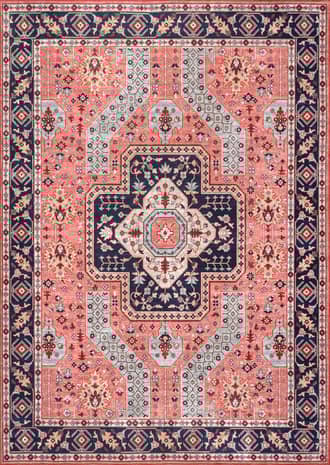 Rust 2' 6" x 8' Floral Grace Washable Rug swatch