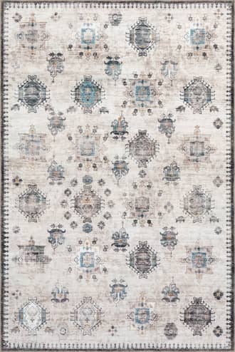 Ivory 8' Brenda Hazy Heraldry Washable Rug swatch