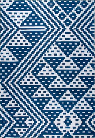 Navy 4' x 6' Alexis Trellis Washable Rug swatch