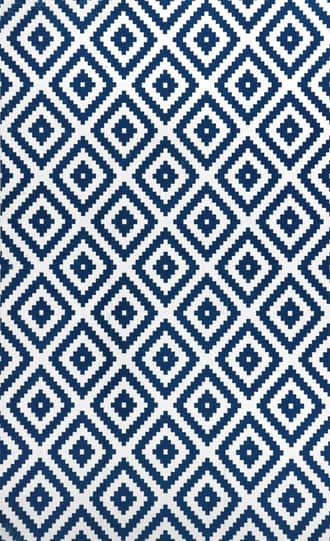 Blue Greta Scandinavia Diamond Washable Rug swatch