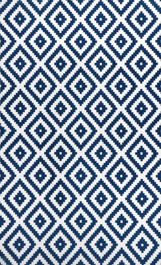 Blue Greta Scandinavia Diamond Washable Rug swatch