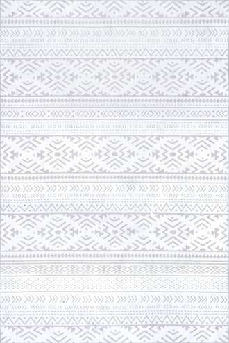Light Grey 5' x 8' Corrine Washable Banded Rug swatch