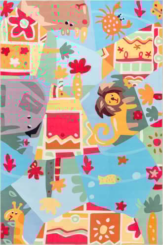 Catherine Zoo Animals Kids Washable Rug primary image
