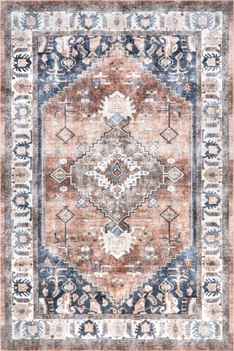 Rust 5' x 8' Charis Medallion Washable Rug swatch