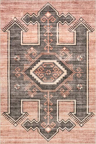 Blush 2' 6" x 8' Sagebrush Geometric Washable Rug swatch