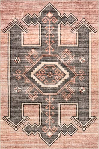 Blush Sagebrush Geometric Washable Rug swatch