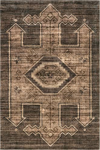 Brown 2' 6" x 8' Sagebrush Geometric Washable Rug swatch