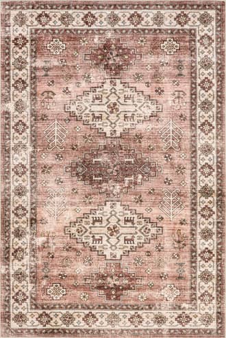 Blush 9' 6" x 13' 6" Barbary Distressed Washable Rug swatch