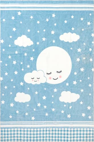 Blue 5' x 7' 6" Tamar Kids Washable Sweet Dreams Rug swatch