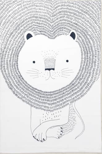 4' x 6' Hunter Stenciled Lion Kids Washable Rug primary image