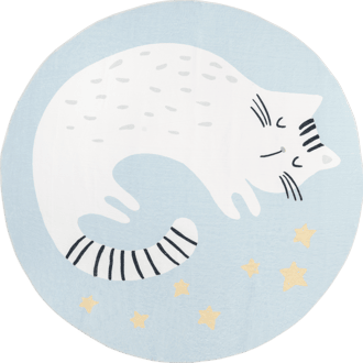 Laelah Naptime Cat Kids Washable Rug primary image