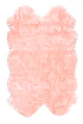 Blush Faux Sheepskin Quarto Shag Rug swatch