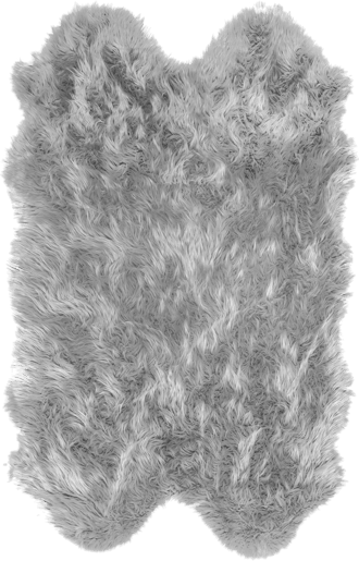 Light Grey Faux Sheepskin Quarto Shag Rug swatch