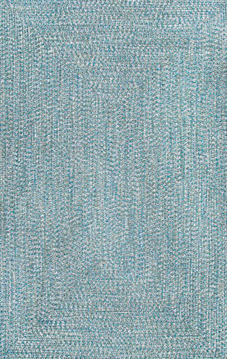 Aqua 2' x 3' Handmade Braided Indoor/Outdoor Rug swatch