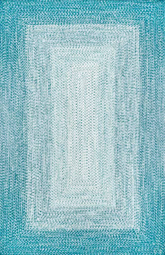 Turquoise Braided Gradience Indoor/Outdoor Rug swatch