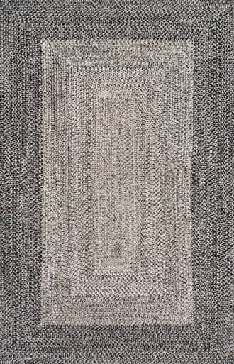 Charcoal 2' x 3' Braided Gradience Indoor/Outdoor Rug swatch